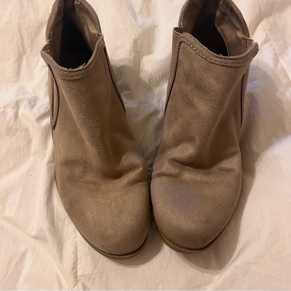 Tan Faux Suede Ankle Boots